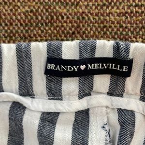 Brandy Melville white striped linen pants